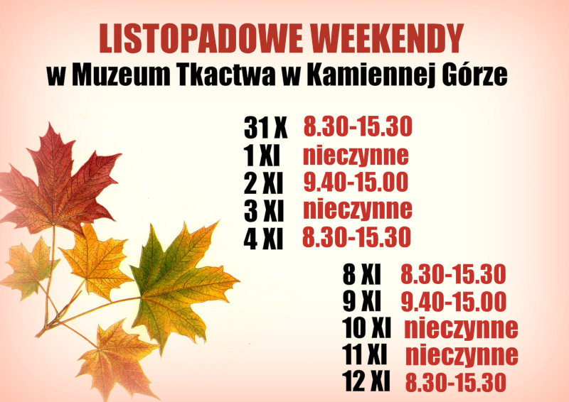 Muzeum w listopadzie (komunikat)